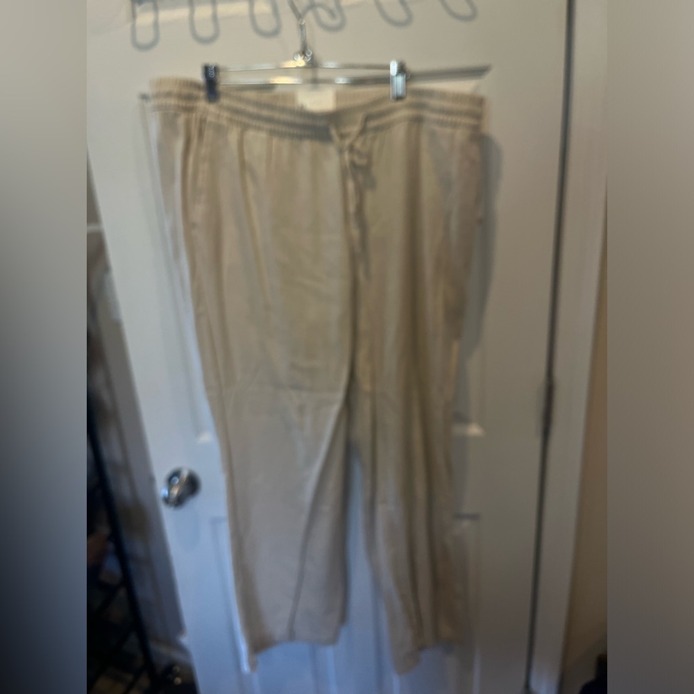 Old Navy Pants Womens XL Linen Blend Pull On Drawstring New With Tags